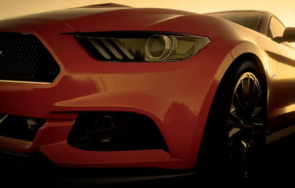 Car, mustang, game, ford, 5.0, orange, sol