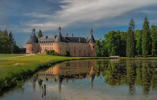 France, lake, Bourgogne, Saint Fargeau