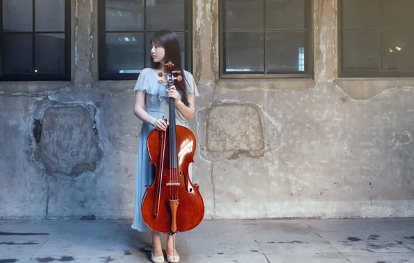 Girl, music, cello