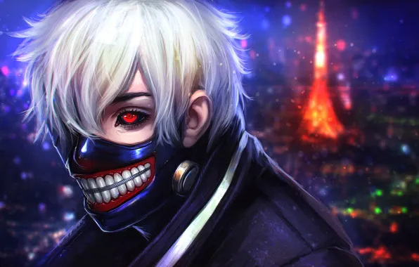 Picture look, face, eyes, mask, guy, anime, art, tokyo ghoul