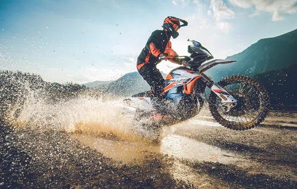 Mountains, Helmet, Motorcycle, Squirt, Male, KTM, Adventure Motorcycle, KTM 890 Adventure R Rally