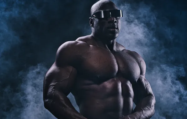 Glasses, male, muscle, bodybuilder