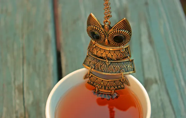 Picture owl, tea, mug, Cup, pendant, decoration, drink