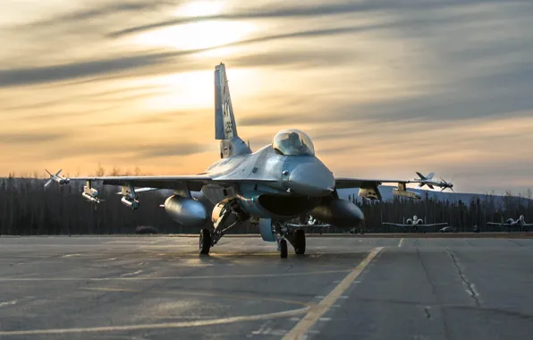 Alaska, F-16, Fighting Falcon, UNITED STATES AIR FORCE, General Dynamics, the fourth generation, multi-role fighter, …