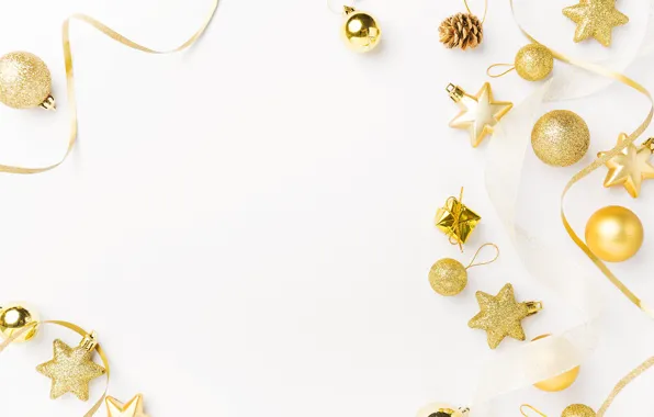 Picture balls, gold, toy, new year, golden, Valeria Maksakova