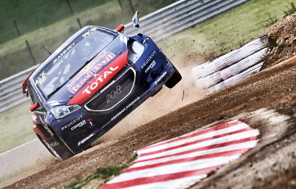 Headlight, Jump, Peugeot, rallycross, 208, worldrx, Davy Jeanney