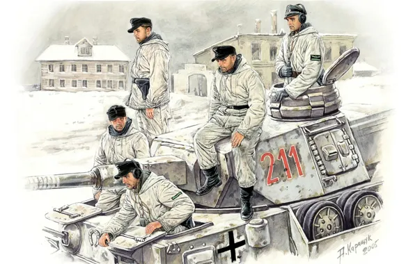Winter, the city, street, art, tank, the crew