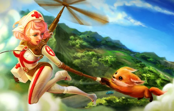 Girl, flight, Fox