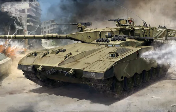 Picture chariot, main battle tank, Israel, Merkava Mk.1, Merkava Mk.1