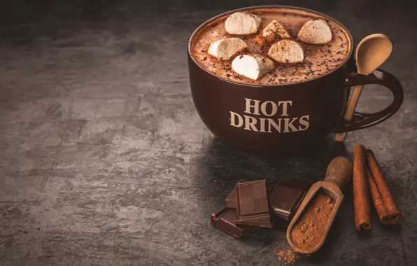Drink, cinnamon, coffee, chocolate, cocoa