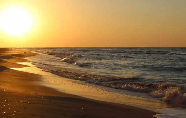 Picture sand, sea, wave, beach, the sun, the ocean, shore, coast