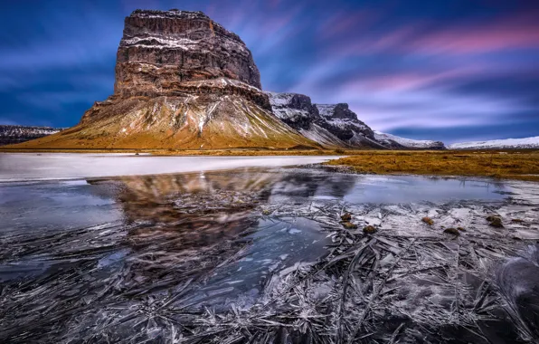 Ice, winter, mountains, nature, rock, Goro