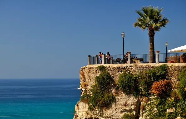 Sea, the sky, Italy, Tropea, lookout, Calabria