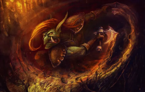 Picture rage, dota, axes, DotA, Troll, defense of the ancients, fury on, troll warlord
