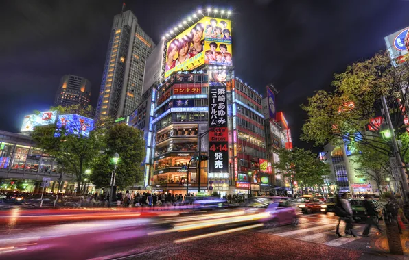 The city, Japan, blur, Tokyo