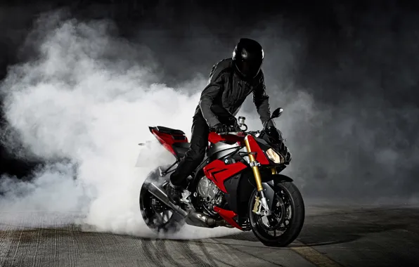 Picture Red, Drift, Bike, BMW S1000 R Concept