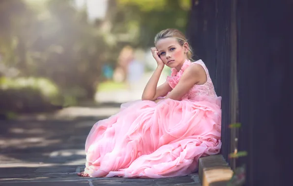 Picture dress, girl, bokeh, Julia Altork, Done