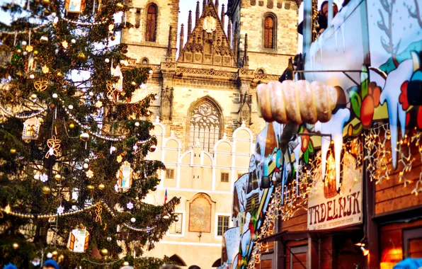 Picture city, the city, new year, Christmas, Prague, Czech Republic, area, Christmas
