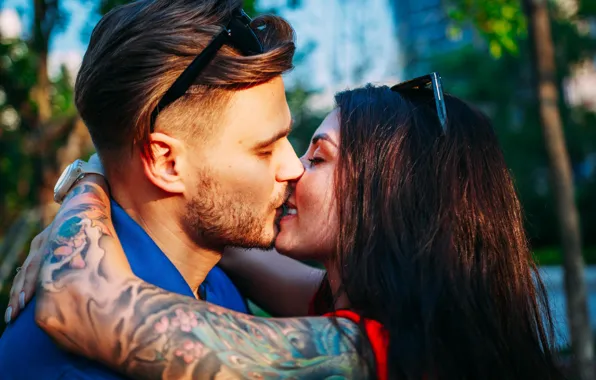 Girl, love, kiss, men, Vitaly Mytnik