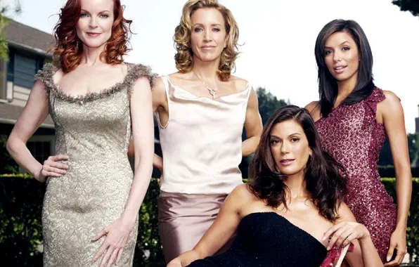 Women, house, girls, garden, the series, the bushes, dresses, Desperate Housewives