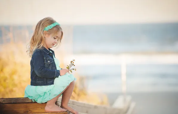 Flowers, background, girl