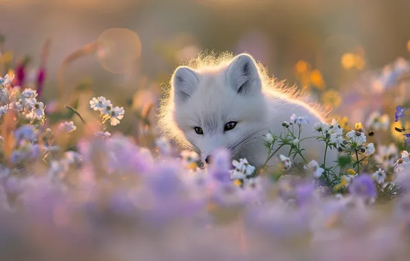 Look, pose, face, cub, Fox, AI art, neural network
