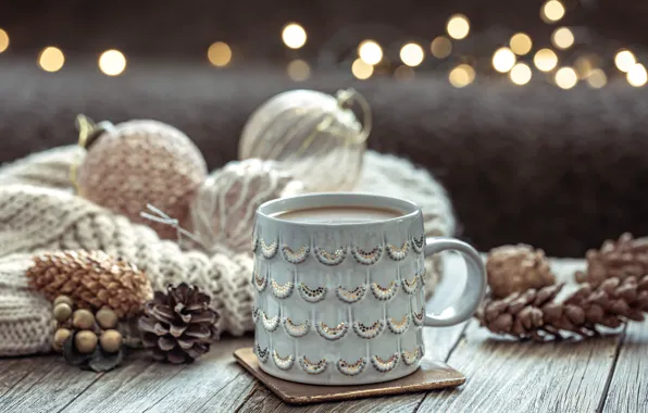 Decoration, balls, Christmas, mug, New year, christmas, vintage, balls