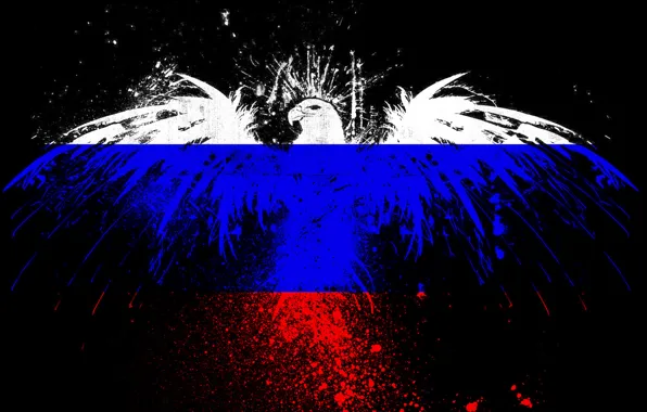 Squirt, eagle, paint, the flag of the Russian Federation