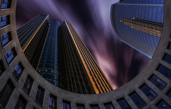 Picture the sky, the city, Windows, building, skyscrapers, Germany, Frankfurt, Germany