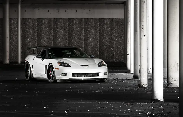 Picture white, Z06, Corvette, Chevrolet, white, Chevrolet, Corvette