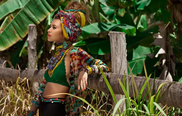 Girl, decoration, pose, style, the fence