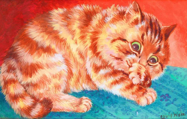 Picture, Kitty, Louis William Wain, Louis Wayne, Louis William Wayne, Louis Wain, British animal artist, …