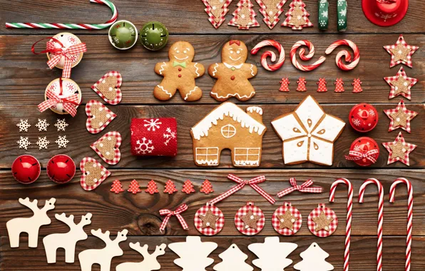 Merry christmas, cookies, decoration, gingerbread