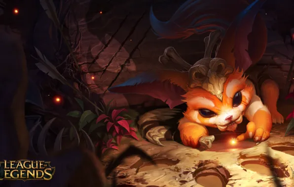 The game, art, League of Legends, LoL, Gnar, Alex Flores, Gnar, the Missing Link