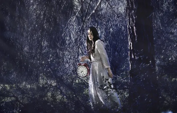 Picture forest, girl, watch
