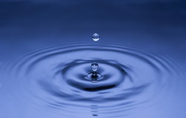 Water, drops, blue