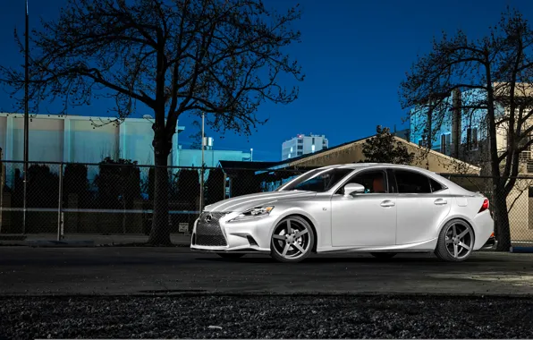 Night, Lexus, wheels, side, black, metallic, Lexus, vossen