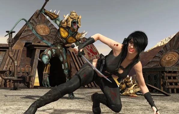 Girl, monster, warrior
