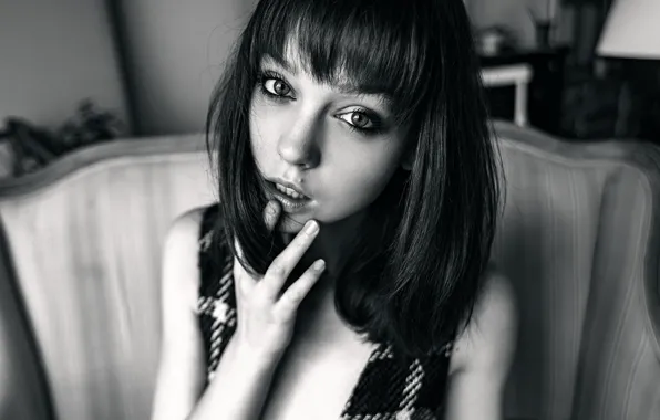 Portrait, Olya, Olga Pushkina, BW