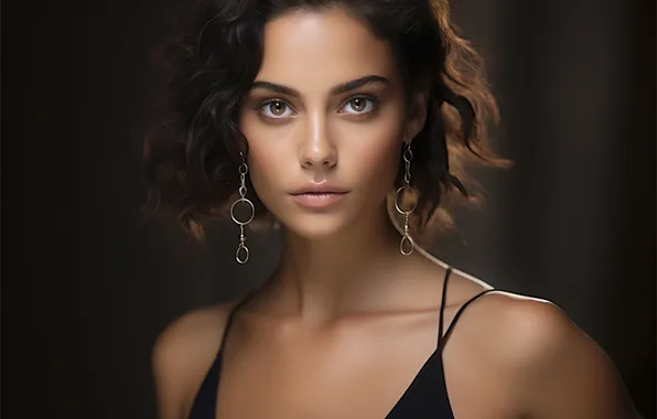 Picture look, girl, face, portrait, AI art, neural network
