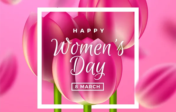 Flowers, holiday, the inscription, graphics, spring, frame, figure, tulips