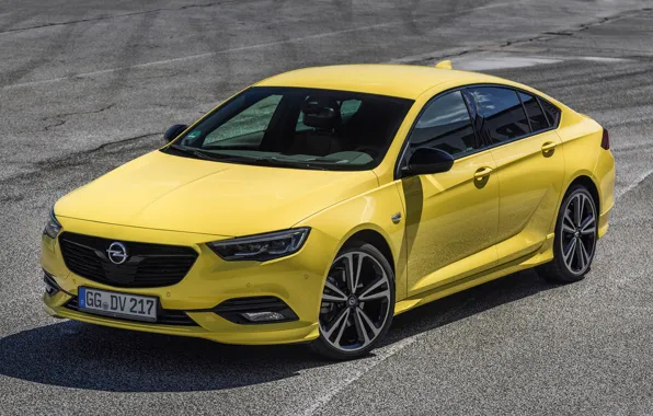 Asphalt, yellow, Insignia, Opel, 2018, Insignia Grand Sport