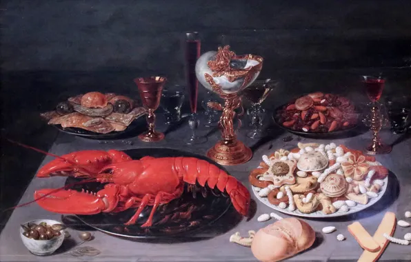 Picture, Brussels, Still life with lobster, Osias Beert, Still Life with Lobster, 1624