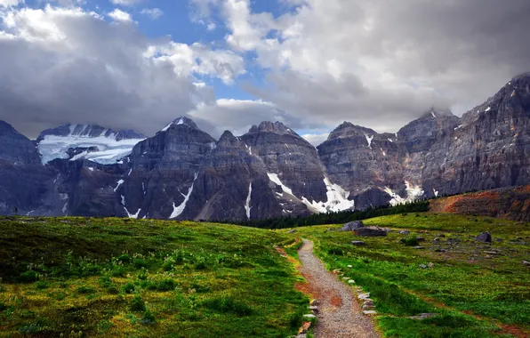 Road, landscape, mountains