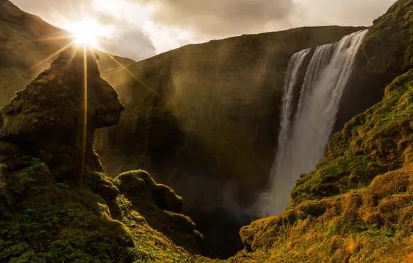 Landscape, nature, rocks, waterfall