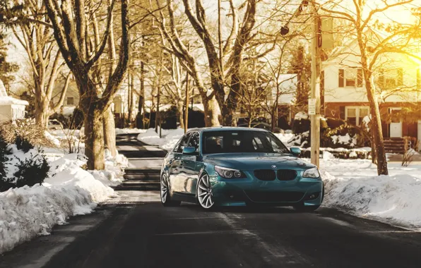 Picture green, bmw, blue, tuning, e60, stance, 528i