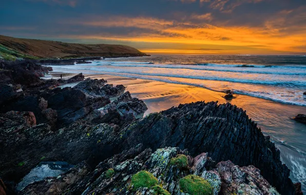 Picture sea, rocks, shore, Ireland