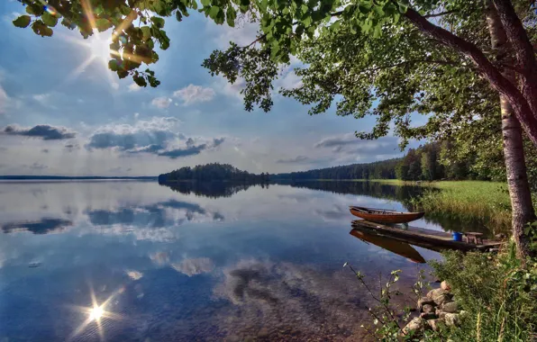 Picture summer, lake, Finland, Kari lake
