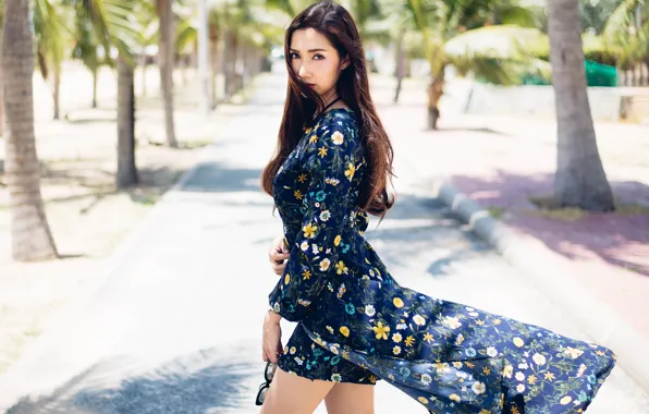 Picture summer, face, model, hair, dress, beauty