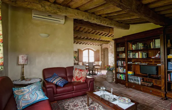 Design, style, interior, library, living room, Tuscany, dining room, Tuscany